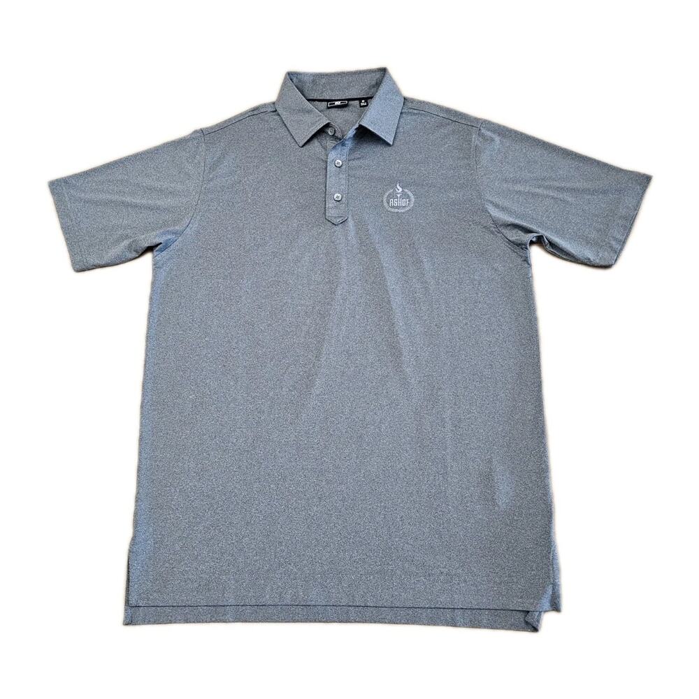 FootJoy Mens Solid Polo Golf Shirt Heather Charcoal Medium ASHOF Tournament